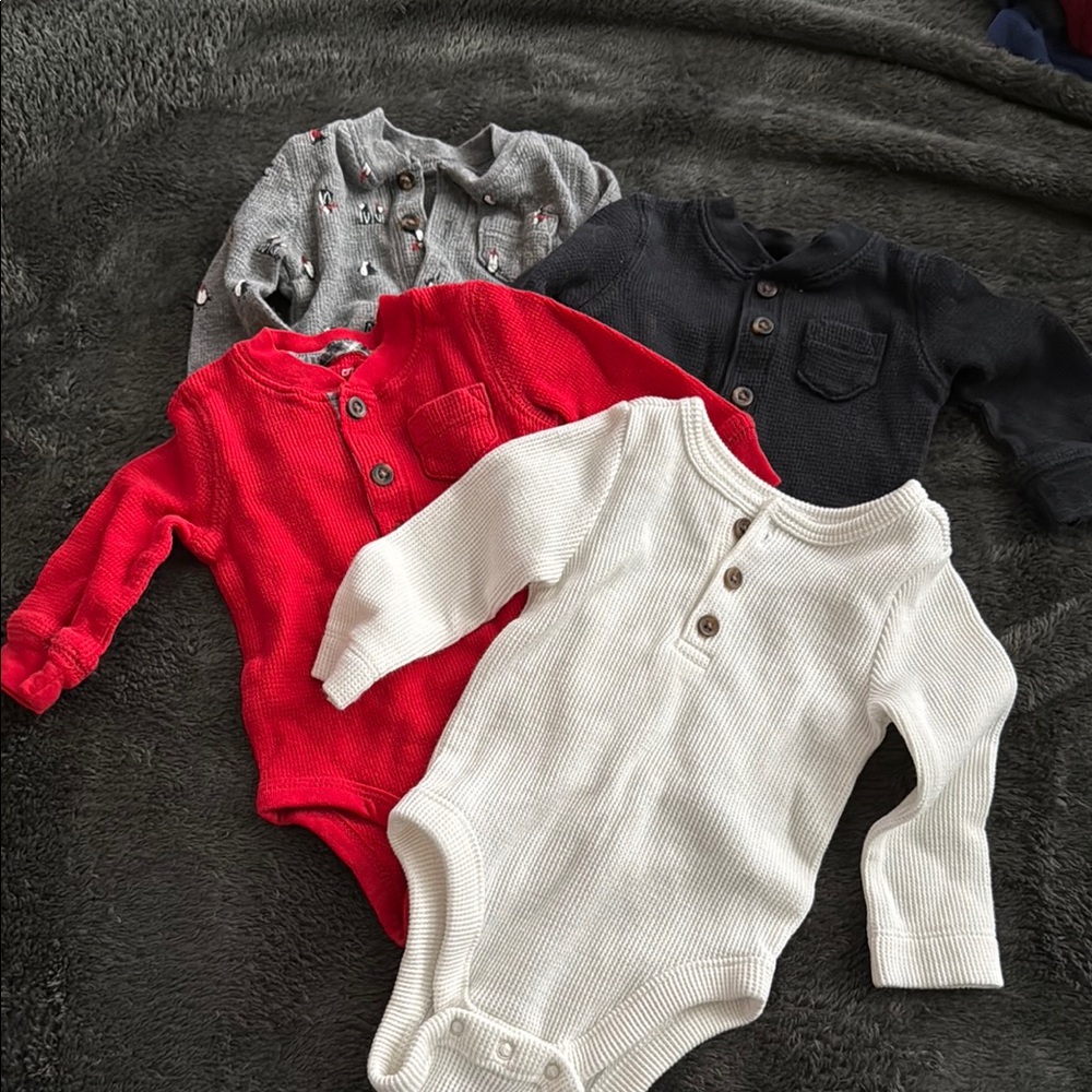 Cozy Kids One Piece Set - Red, Gray, Black, White